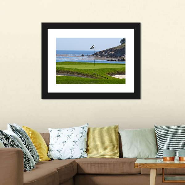 Golf Course & Ocean Canvas Wall Art-3 Horizontal-Gallery Wrap-25" x 16"-Tiaracle