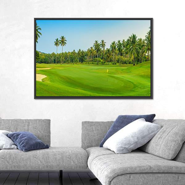 Golf Course On Koh Samui Canvas Wall Art-3 Horizontal-Gallery Wrap-25" x 16"-Tiaracle