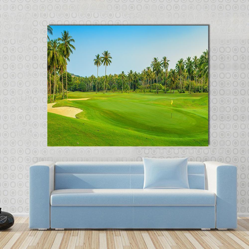 Golf Course On Koh Samui Canvas Wall Art-1 Piece-Gallery Wrap-48" x 32"-Tiaracle