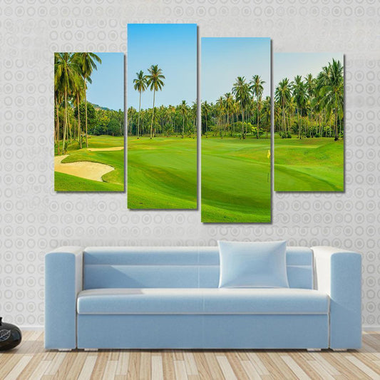 Golf Course On Koh Samui Canvas Wall Art-4 Pop-Gallery Wrap-50" x 32"-Tiaracle