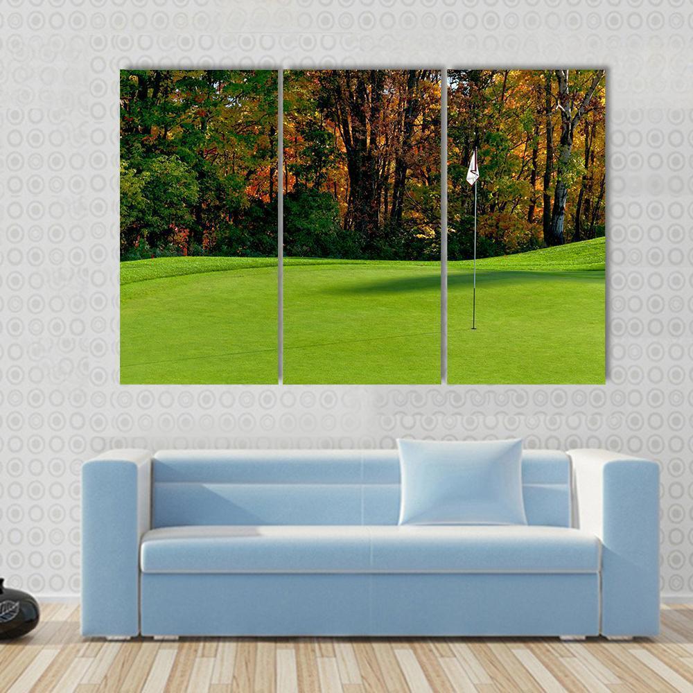 Golf Course Putting Green Canvas Wall Art-3 Horizontal-Gallery Wrap-37" x 24"-Tiaracle