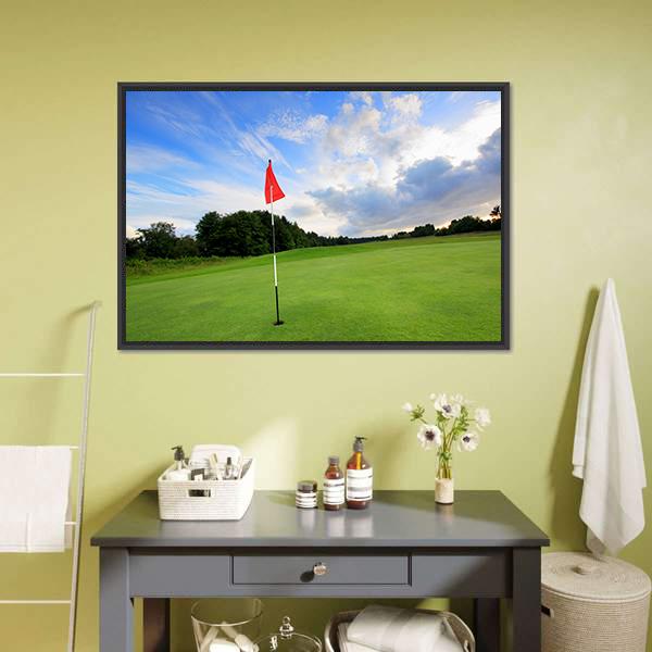 Golf Course Scotland Canvas Wall Art-1 Piece-Floating Frame-24" x 16"-Tiaracle