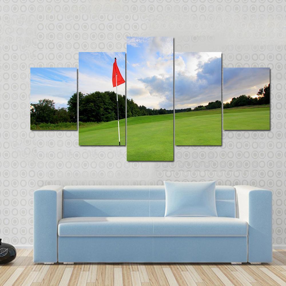 Golf Course Scotland Canvas Wall Art-5 Star-Gallery Wrap-62" x 32"-Tiaracle