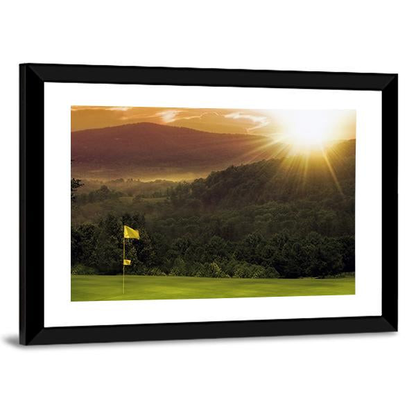 Golf Course Sunset Canvas Wall Art-3 Horizontal-Gallery Wrap-25" x 16"-Tiaracle