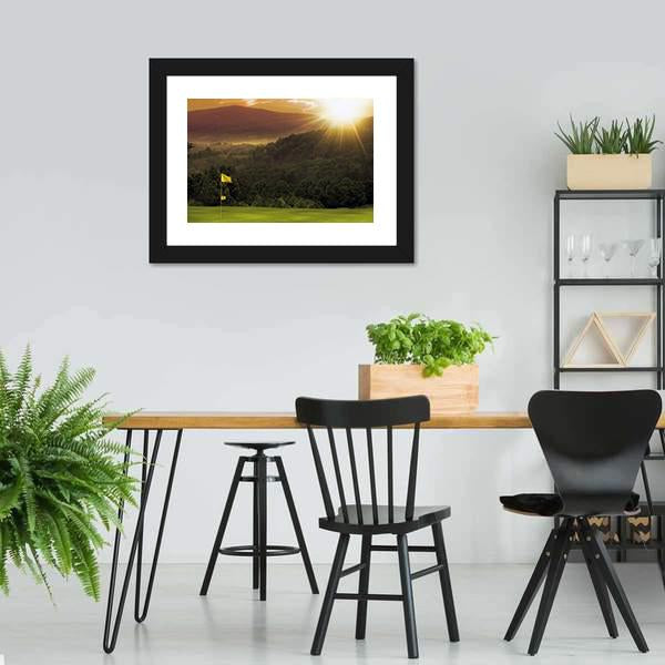 Golf Course Sunset Canvas Wall Art-3 Horizontal-Gallery Wrap-25" x 16"-Tiaracle