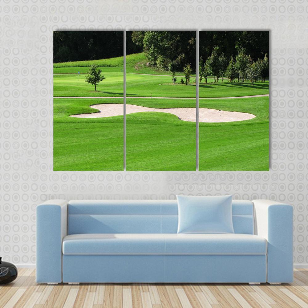 Golf Course & Trees Canvas Wall Art-3 Horizontal-Gallery Wrap-37" x 24"-Tiaracle