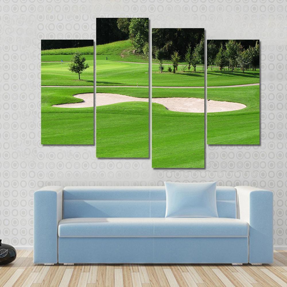 Golf Course & Trees Canvas Wall Art-4 Pop-Gallery Wrap-50" x 32"-Tiaracle