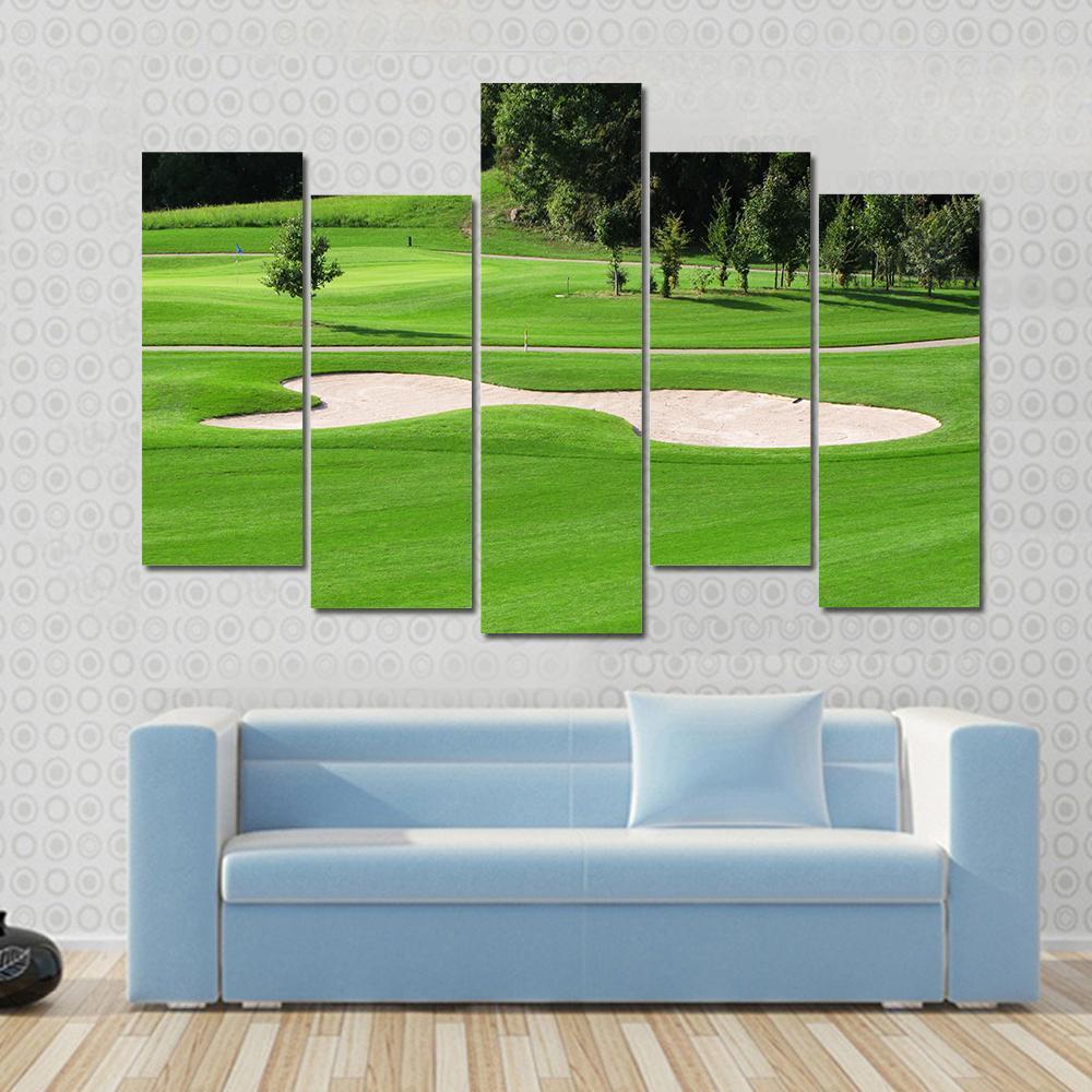 Golf Course & Trees Canvas Wall Art-5 Pop-Gallery Wrap-47" x 32"-Tiaracle