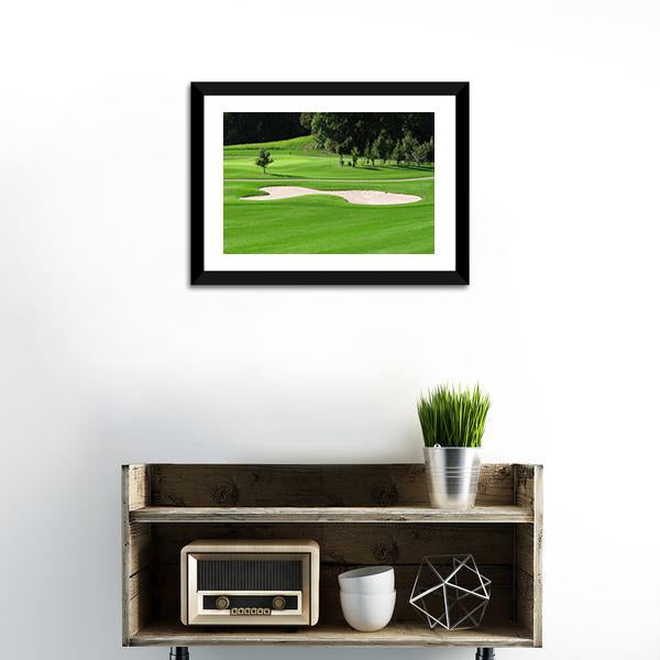 Golf Course & Trees Canvas Wall Art-1 Piece-Framed Print-20" x 16"-Tiaracle