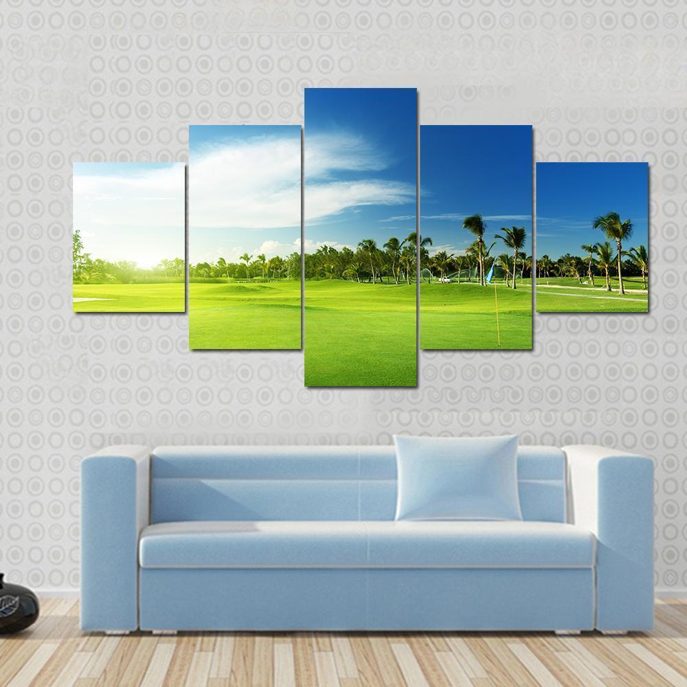 Golf Courses In Dominican Republic Canvas Wall Art-5 Star-Gallery Wrap-62" x 32"-Tiaracle