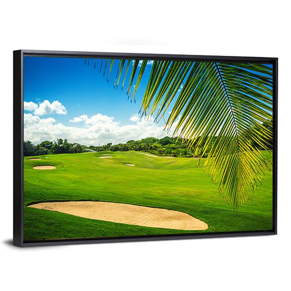 Golf Court In Punta Cana Canvas Wall Art-3 Horizontal-Gallery Wrap-25" x 16"-Tiaracle