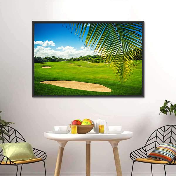 Golf Court In Punta Cana Canvas Wall Art-3 Horizontal-Gallery Wrap-25" x 16"-Tiaracle