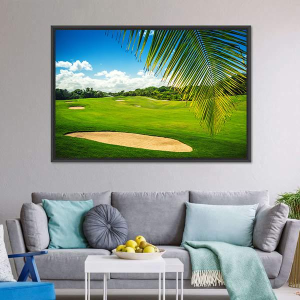 Golf Court In Punta Cana Canvas Wall Art-3 Horizontal-Gallery Wrap-25" x 16"-Tiaracle