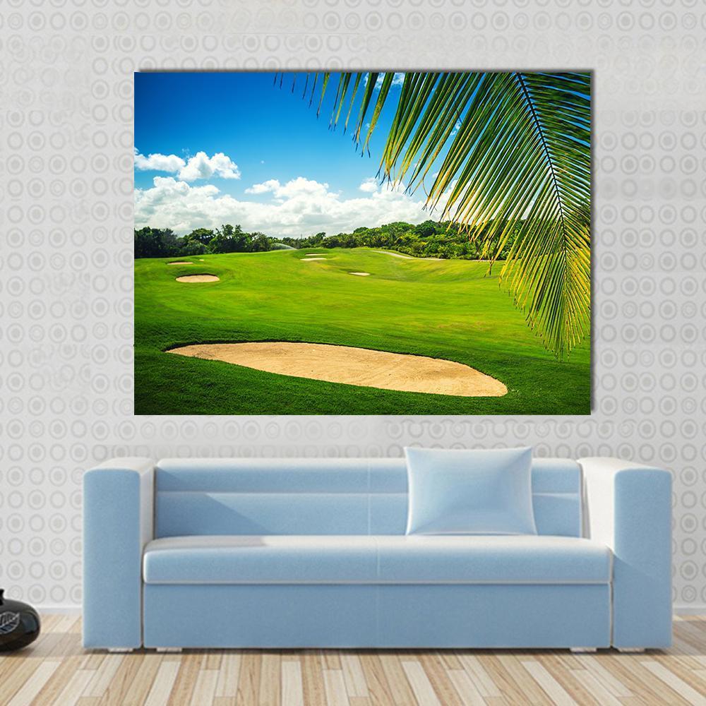 Golf Court In Punta Cana Canvas Wall Art-1 Piece-Gallery Wrap-48" x 32"-Tiaracle