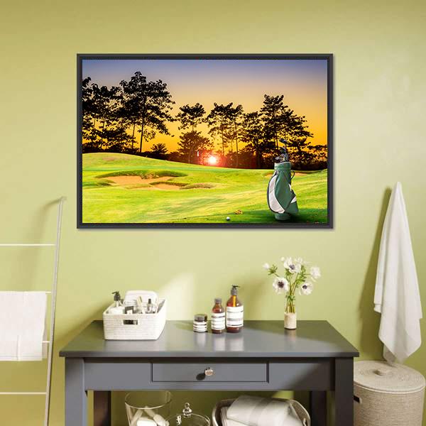 Golf Equipment Canvas Wall Art-1 Piece-Floating Frame-24" x 16"-Tiaracle