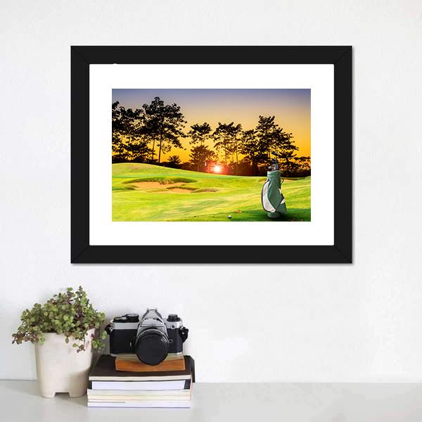 Golf Equipment Canvas Wall Art-1 Piece-Framed Print-20" x 16"-Tiaracle