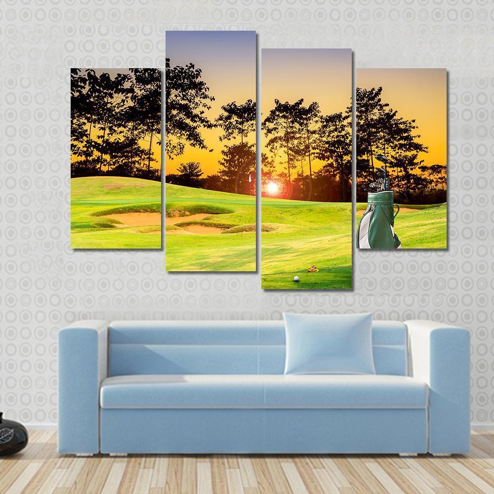 Golf Equipment Canvas Wall Art-4 Pop-Gallery Wrap-50" x 32"-Tiaracle