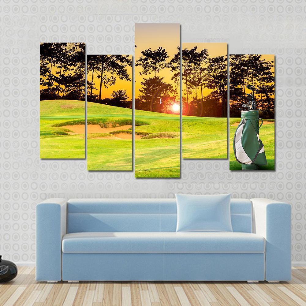 Golf Equipment Canvas Wall Art-5 Pop-Gallery Wrap-47" x 32"-Tiaracle