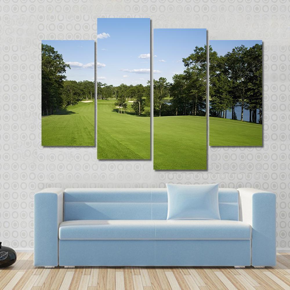 Golf Fairway Canvas Wall Art-4 Pop-Gallery Wrap-50" x 32"-Tiaracle