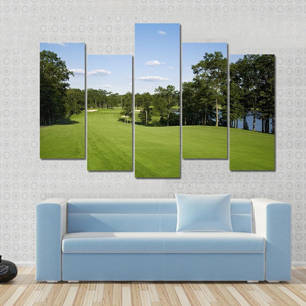 Golf Fairway Canvas Wall Art-5 Pop-Gallery Wrap-47" x 32"-Tiaracle