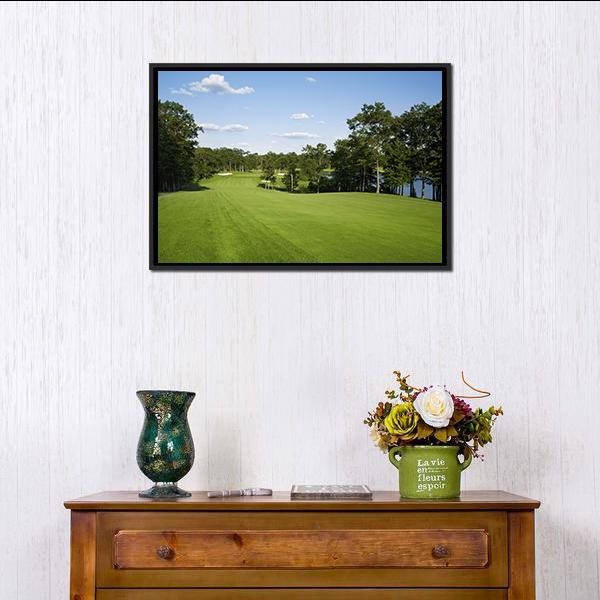 Golf Fairway Canvas Wall Art-1 Piece-Floating Frame-24" x 16"-Tiaracle