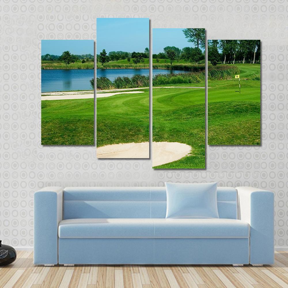 Golf Field Canvas Wall Art-4 Pop-Gallery Wrap-50" x 32"-Tiaracle