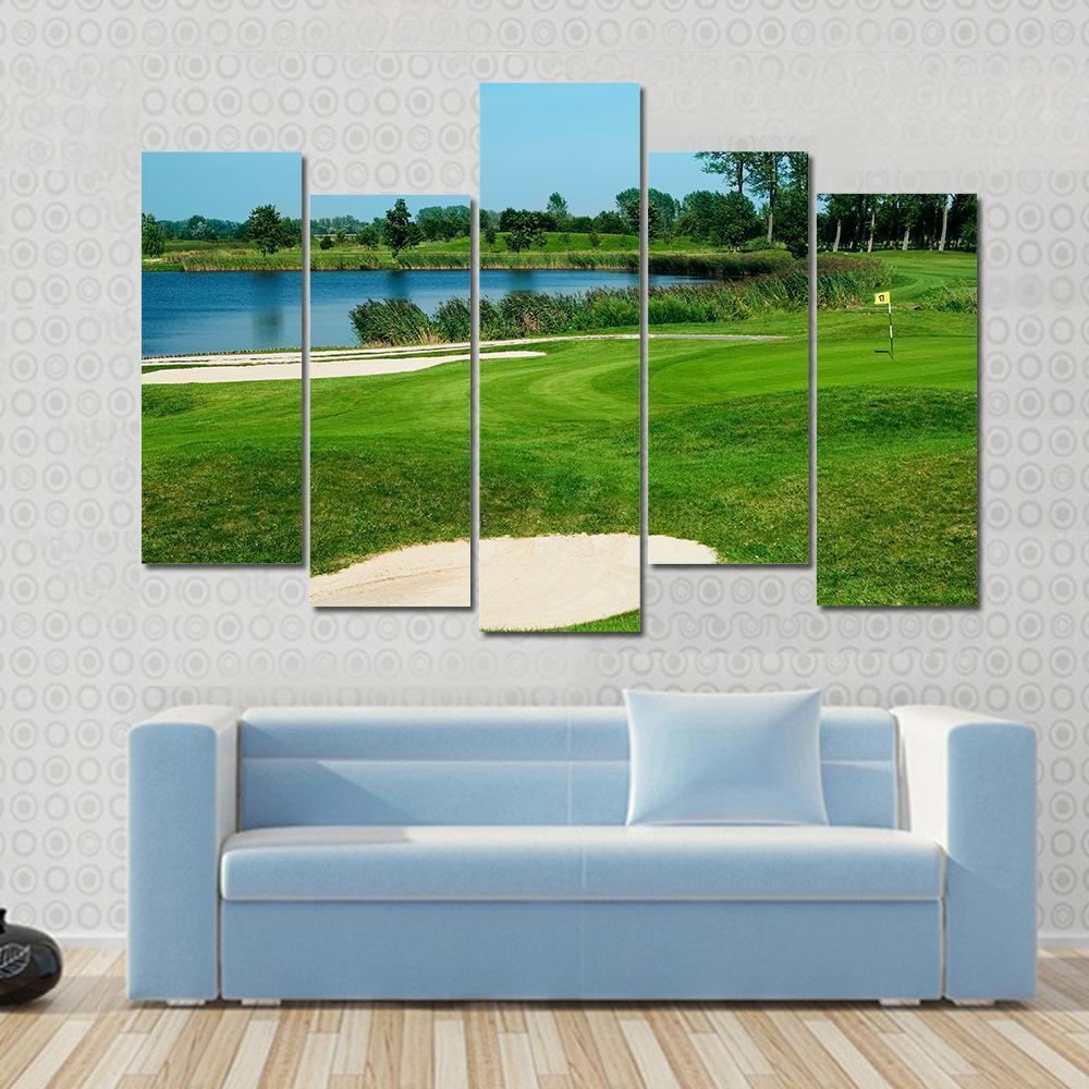 Golf Field Canvas Wall Art-5 Pop-Gallery Wrap-47" x 32"-Tiaracle