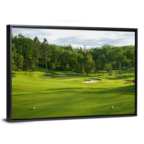 Golf Green With Bunkers Canvas Wall Art-3 Horizontal-Gallery Wrap-25" x 16"-Tiaracle