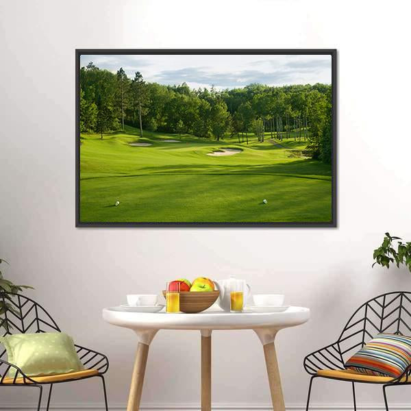 Golf Green With Bunkers Canvas Wall Art-3 Horizontal-Gallery Wrap-25" x 16"-Tiaracle