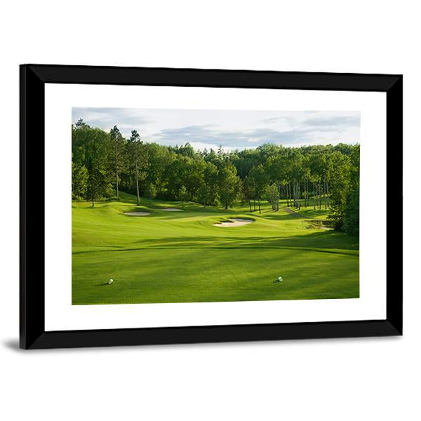 Golf Green With Bunkers Canvas Wall Art-3 Horizontal-Gallery Wrap-25" x 16"-Tiaracle