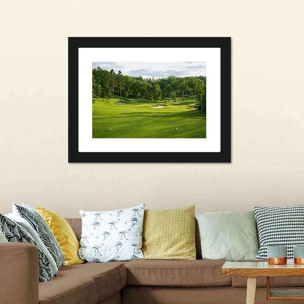 Golf Green With Bunkers Canvas Wall Art-3 Horizontal-Gallery Wrap-25" x 16"-Tiaracle