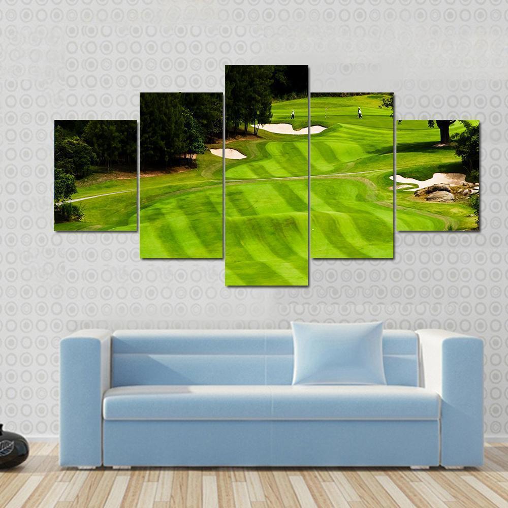 Golf Land Canvas Wall Art-5 Star-Gallery Wrap-62" x 32"-Tiaracle