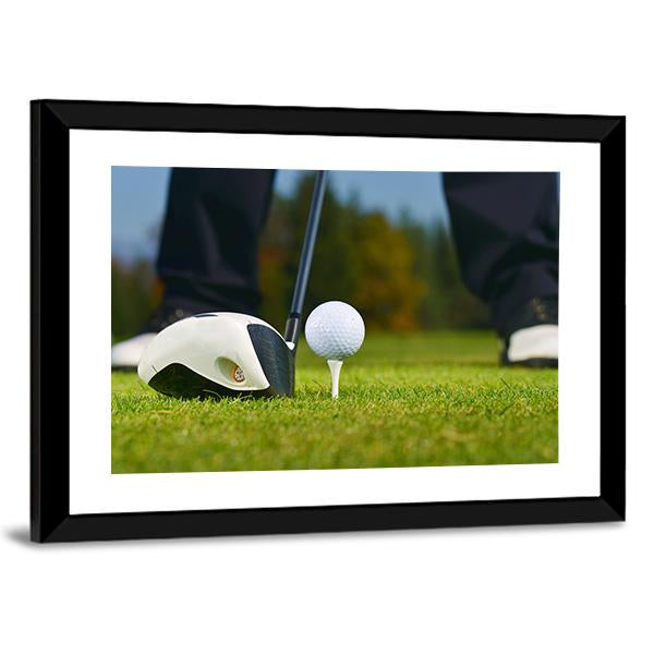 Golf Player Ready To Hit Canvas Wall Art-3 Horizontal-Gallery Wrap-25" x 16"-Tiaracle