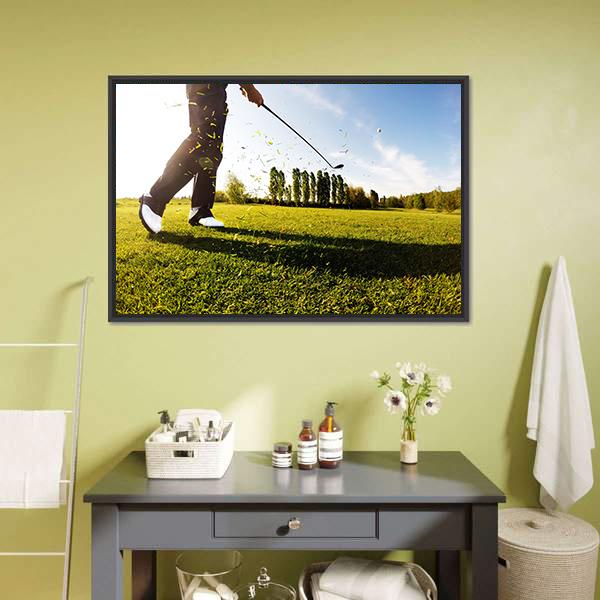 Golf Shot Canvas Wall Art-1 Piece-Floating Frame-24" x 16"-Tiaracle