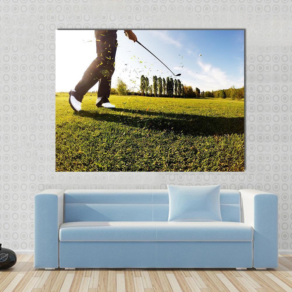 Golf Shot Canvas Wall Art-1 Piece-Gallery Wrap-48" x 32"-Tiaracle