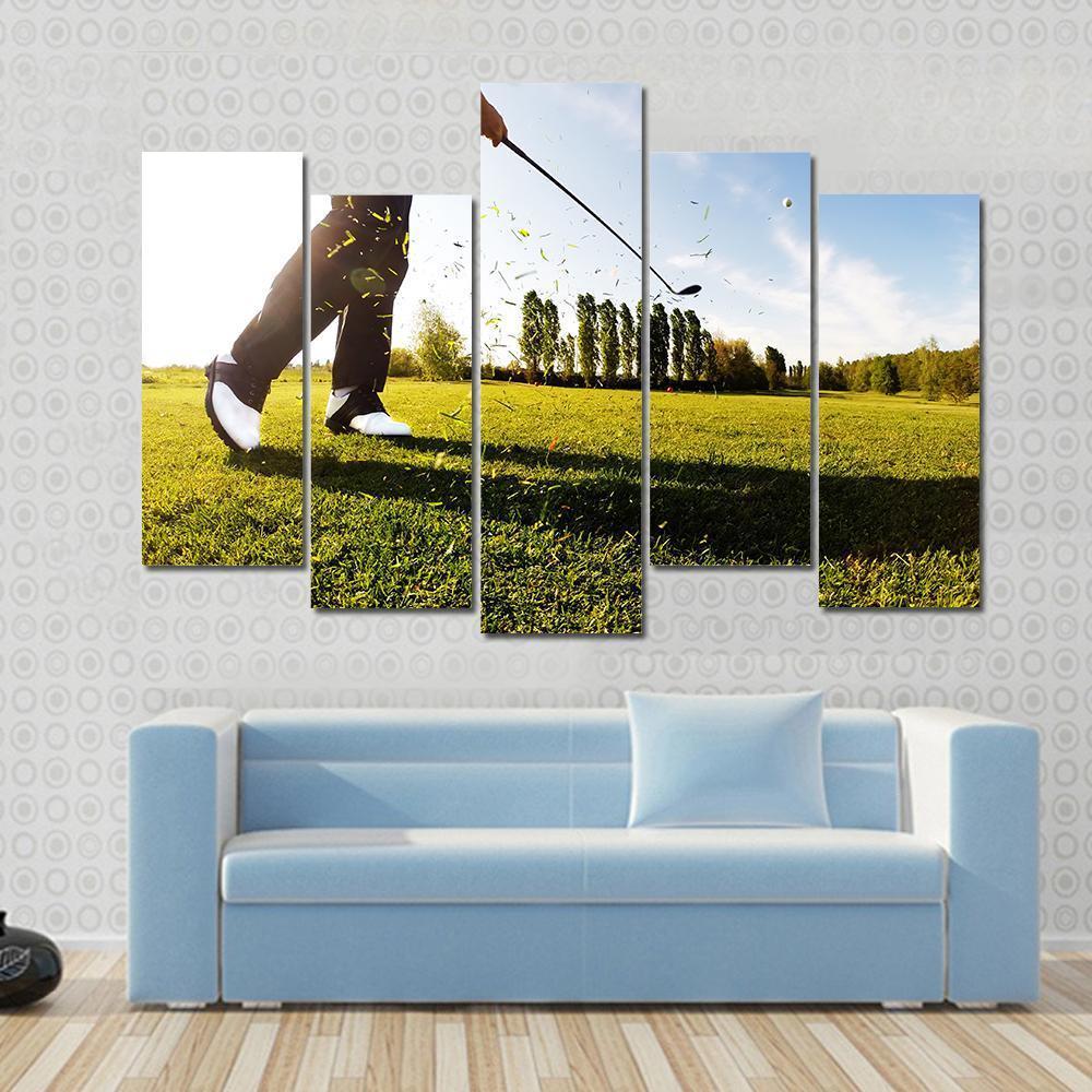 Golf Shot Canvas Wall Art-5 Pop-Gallery Wrap-47" x 32"-Tiaracle