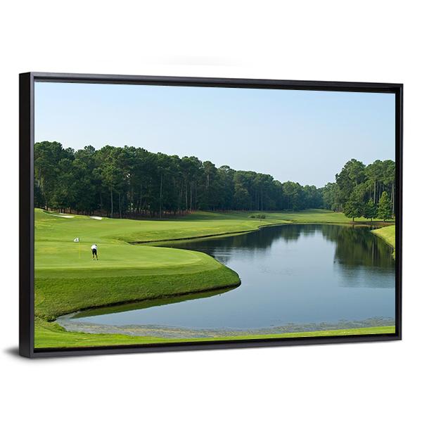 Golfer On Myrtle Beach Canvas Wall Art-3 Horizontal-Gallery Wrap-25" x 16"-Tiaracle