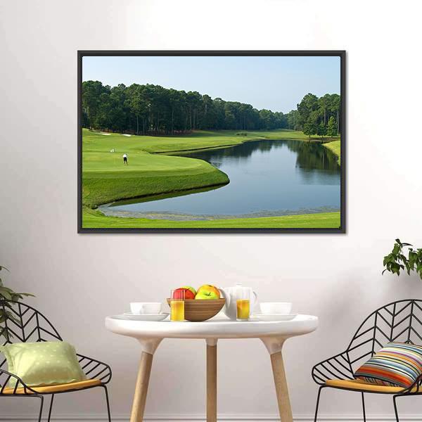 Golfer On Myrtle Beach Canvas Wall Art-3 Horizontal-Gallery Wrap-25" x 16"-Tiaracle