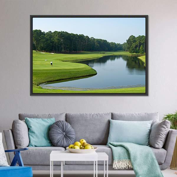 Golfer On Myrtle Beach Canvas Wall Art-3 Horizontal-Gallery Wrap-25" x 16"-Tiaracle