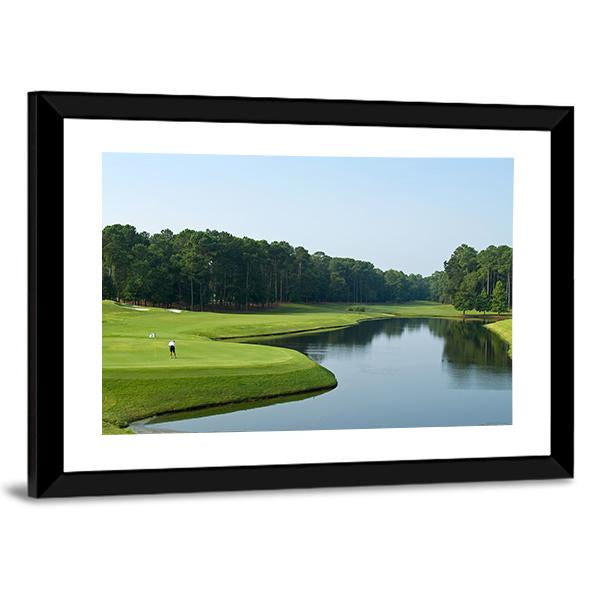 Golfer On Myrtle Beach Canvas Wall Art-3 Horizontal-Gallery Wrap-25" x 16"-Tiaracle