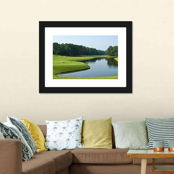 Golfer On Myrtle Beach Canvas Wall Art-3 Horizontal-Gallery Wrap-25" x 16"-Tiaracle