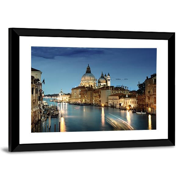 Grand Canal & Basilica Italy Canvas Wall Art-3 Horizontal-Gallery Wrap-25" x 16"-Tiaracle