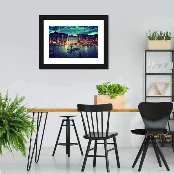 Grand Canal In Sunset Venice Canvas Wall Art-3 Horizontal-Gallery Wrap-25" x 16"-Tiaracle