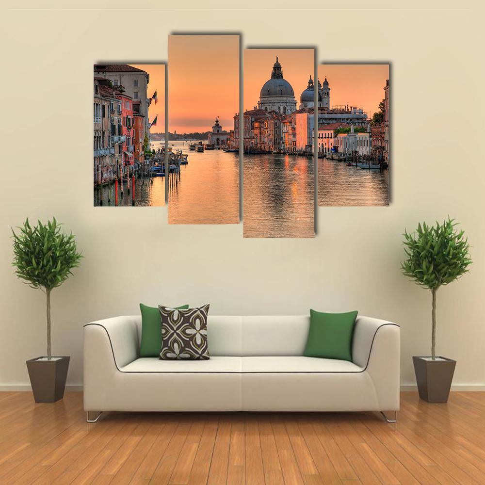 Grand Canal In Venice Canvas Wall Art-4 Pop-Gallery Wrap-50" x 32"-Tiaracle