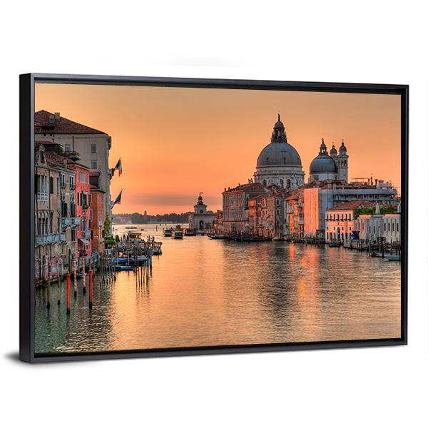 Grand Canal In Venice Canvas Wall Art-3 Horizontal-Gallery Wrap-25" x 16"-Tiaracle