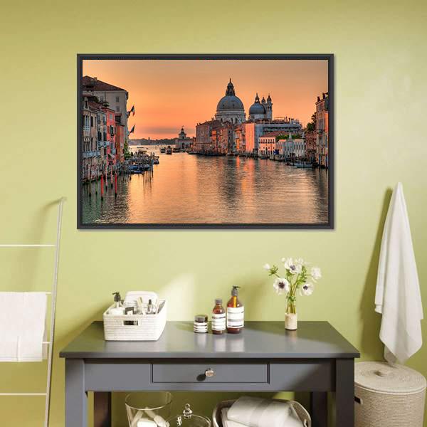 Grand Canal In Venice Canvas Wall Art-3 Horizontal-Gallery Wrap-25" x 16"-Tiaracle