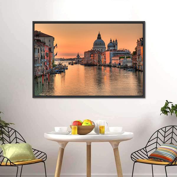 Grand Canal In Venice Canvas Wall Art-3 Horizontal-Gallery Wrap-25" x 16"-Tiaracle