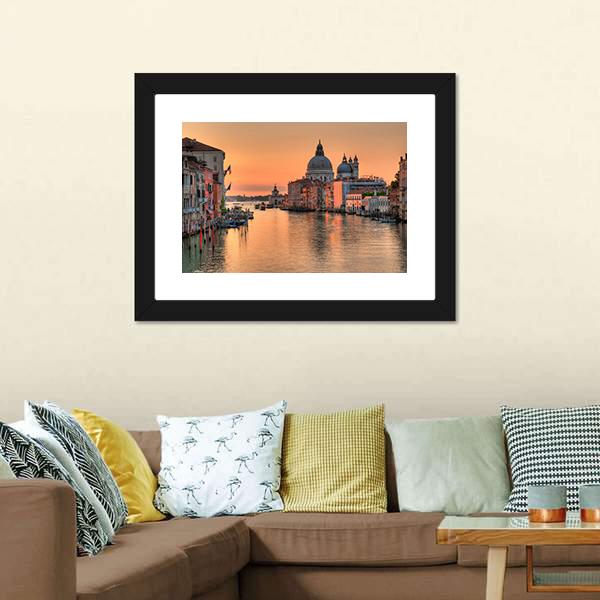 Grand Canal In Venice Canvas Wall Art-3 Horizontal-Gallery Wrap-25" x 16"-Tiaracle