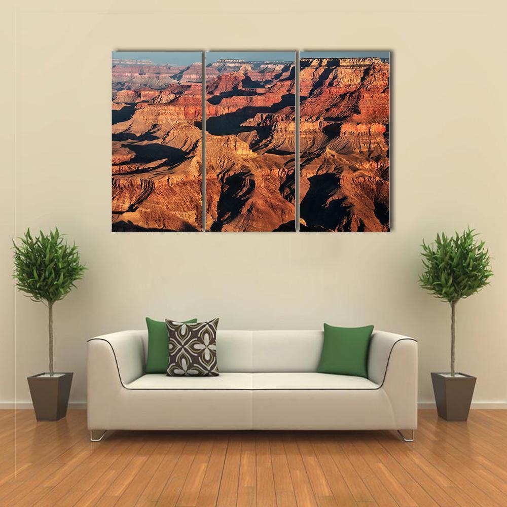 Grand Canyon At Sunrise Canvas Wall Art-3 Horizontal-Gallery Wrap-37" x 24"-Tiaracle