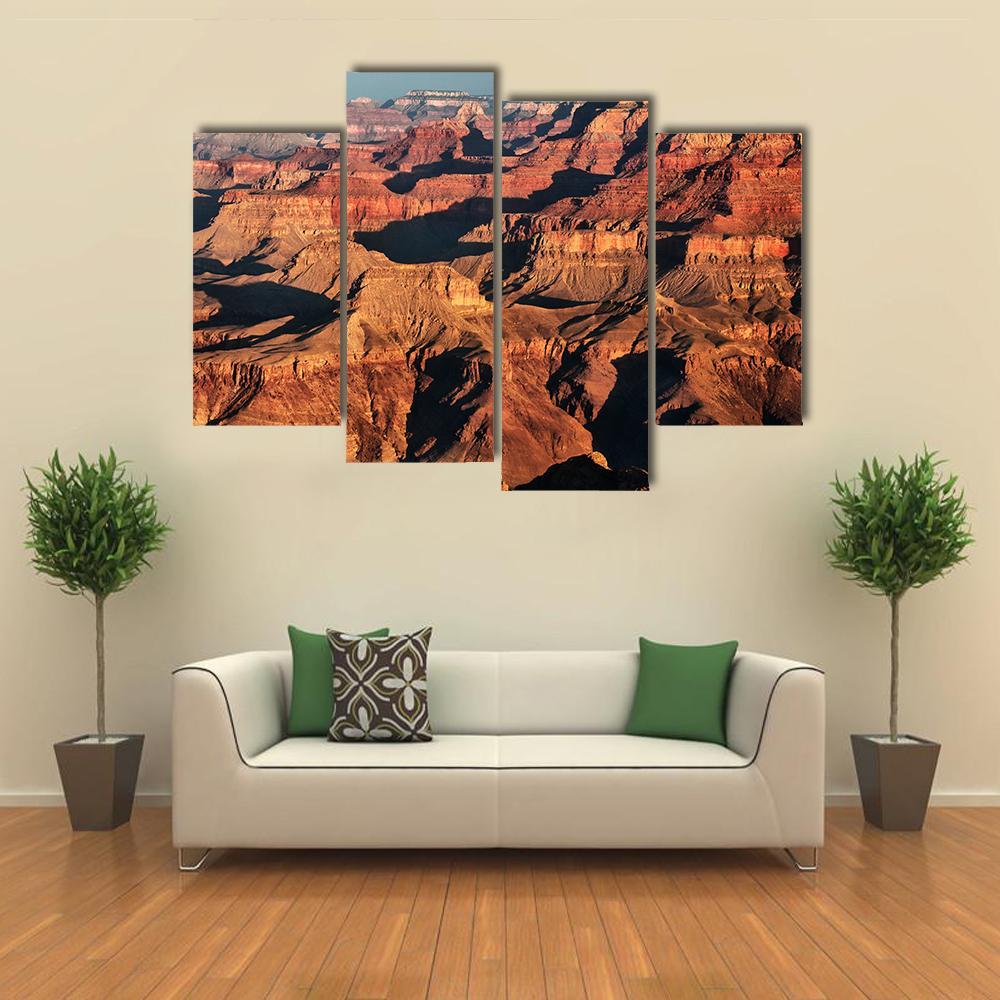 Grand Canyon At Sunrise Canvas Wall Art-4 Pop-Gallery Wrap-50" x 32"-Tiaracle